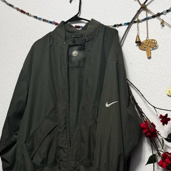 Nike Golf Retro Olive Bomber Jacket Men’s Size Large Y2K Windbreaker Streetwear - Picture 10 of 12